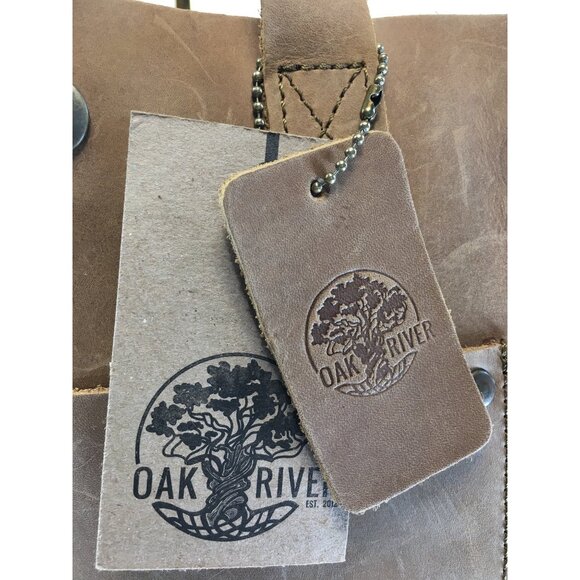 Oak River Tote Shoulder Bag Leather Brown with Detachable Strap - NWT - Picture 4 of 16